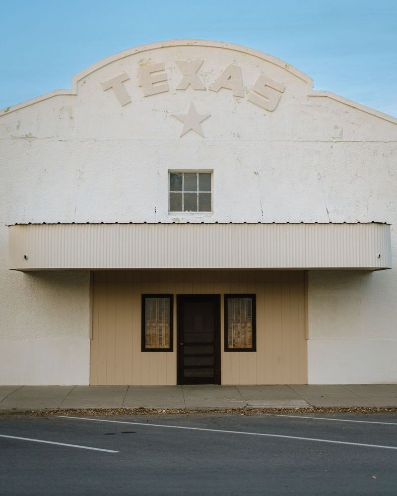 Texas sign on a building, Marfa