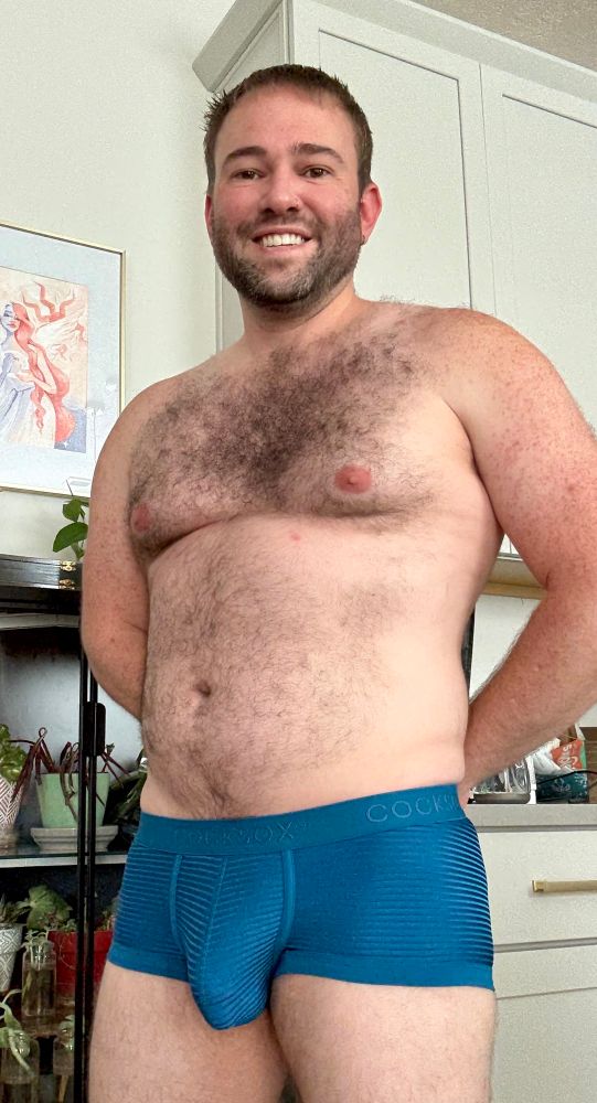 NSFW - underwear bulge with upper hairy body