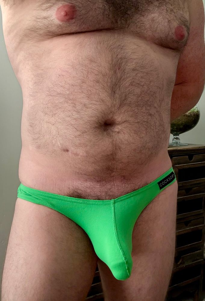 NSFW- hairy chest and underwear bulge