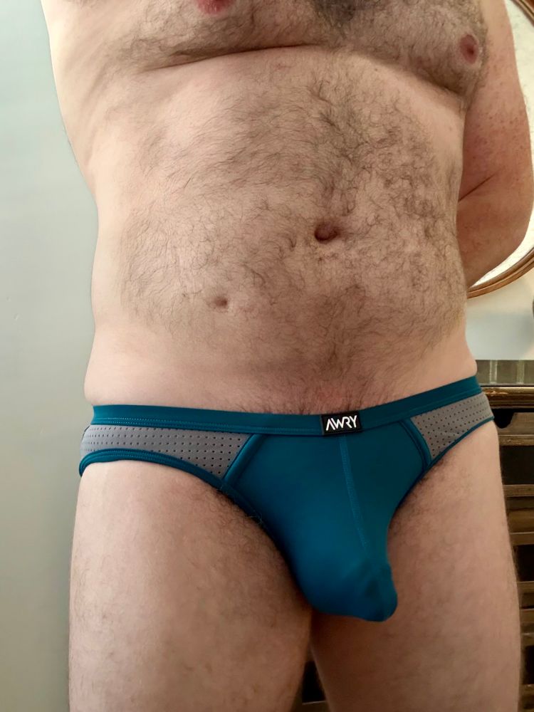 NSFW - clear view of my underwear and bulge, with some hairy belly