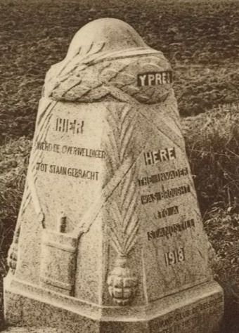 A post-WW1 demarcation stone. 