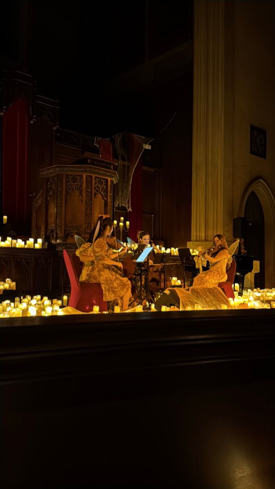 4 Flower Fairies (their words) playing their booties off with violins, a cello and a viola