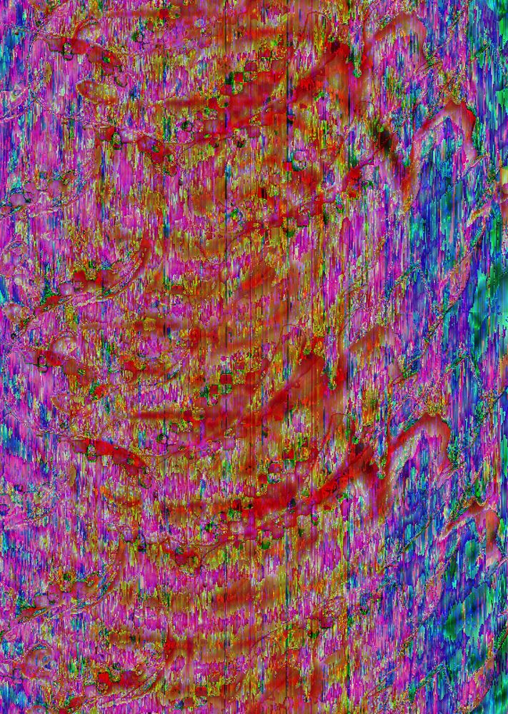 Abstract geometric art crafted by databending.