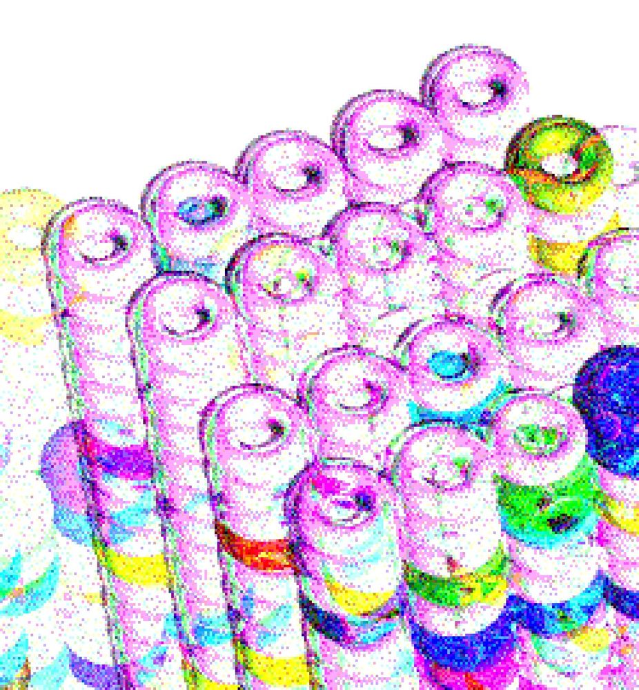 Abstract geometric art crafted by databending.