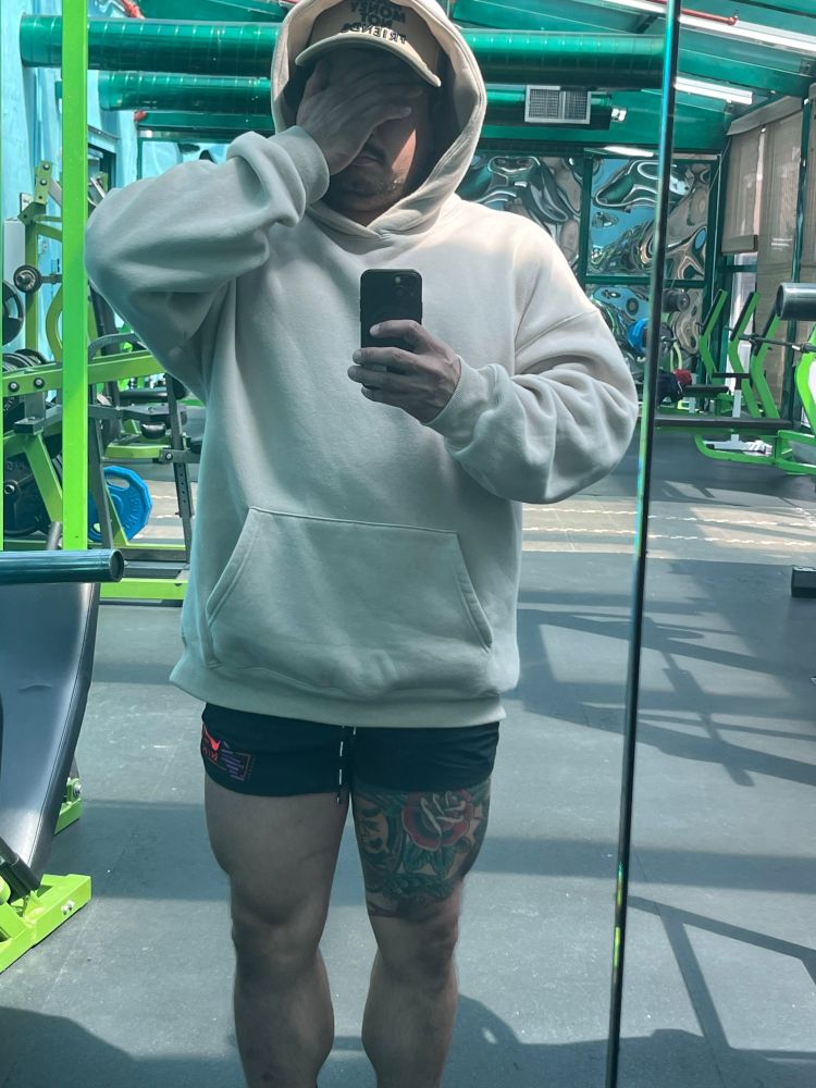 Short Shorts and a oversized hoodie 