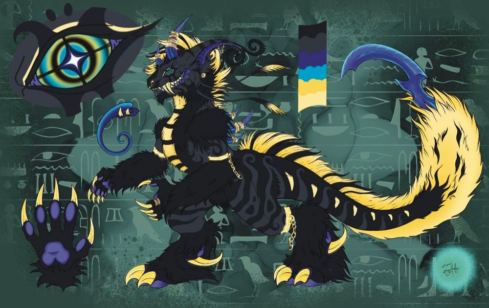 Egyptian Montekura named Abraxas. Feral beast wich grows as tall as a T-Rex.