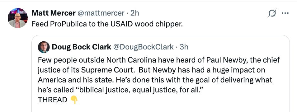 Matt Mercer: Feed ProPublica to the USAID wood chipper
