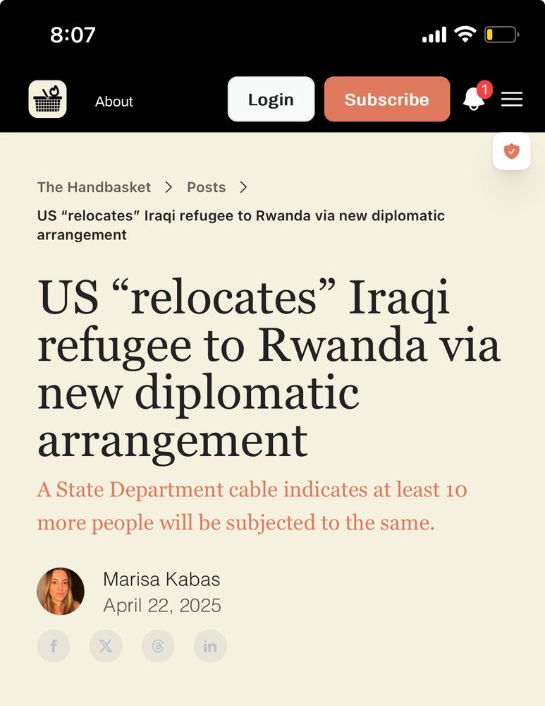 US “relocates” Iraqi refugee to Rwanda via new diplomatic arrangement A State Department cable indicates at least 10 more people will be subjected to the same. Author Marisa Kabas April 22, 2025