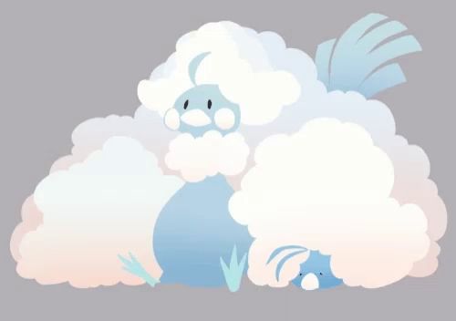 a blue bird is sitting on top of a cloud