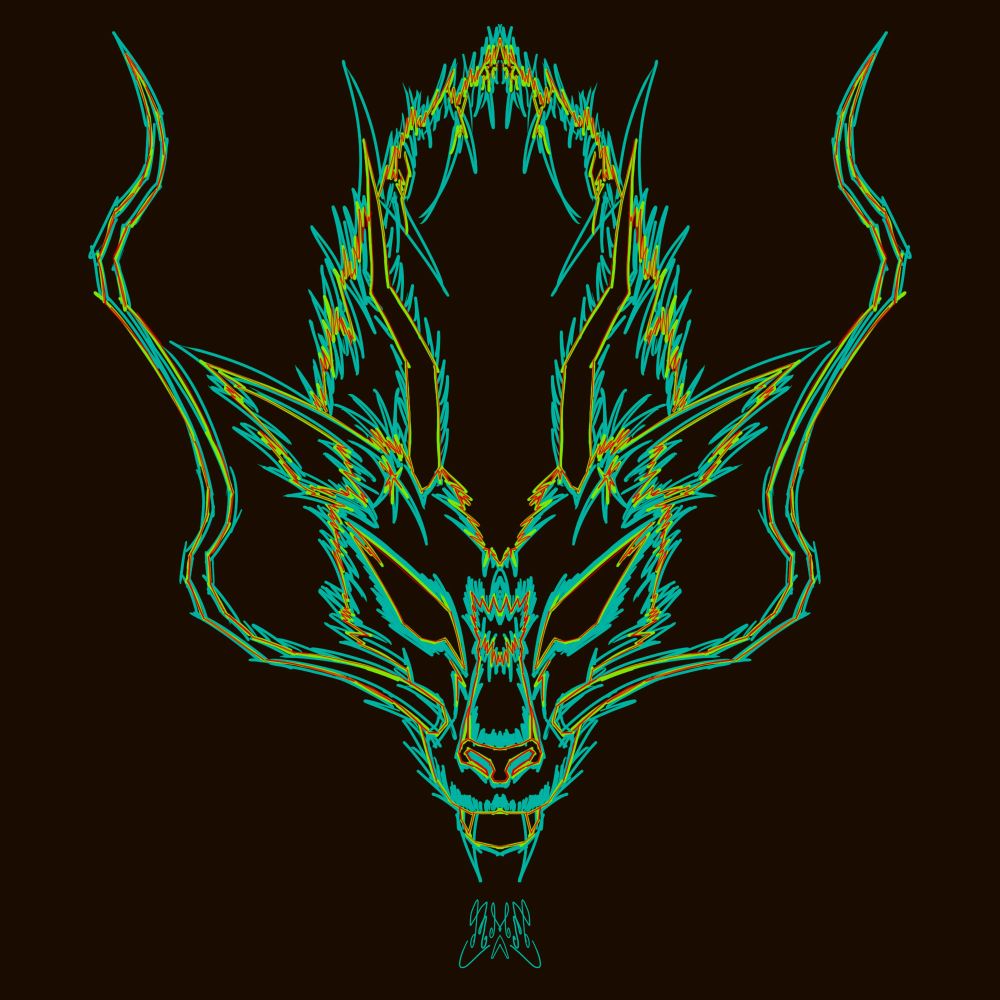 Dibujo hecho por Cel de Haku, un personaje de la película "El viaje de Chihiro"