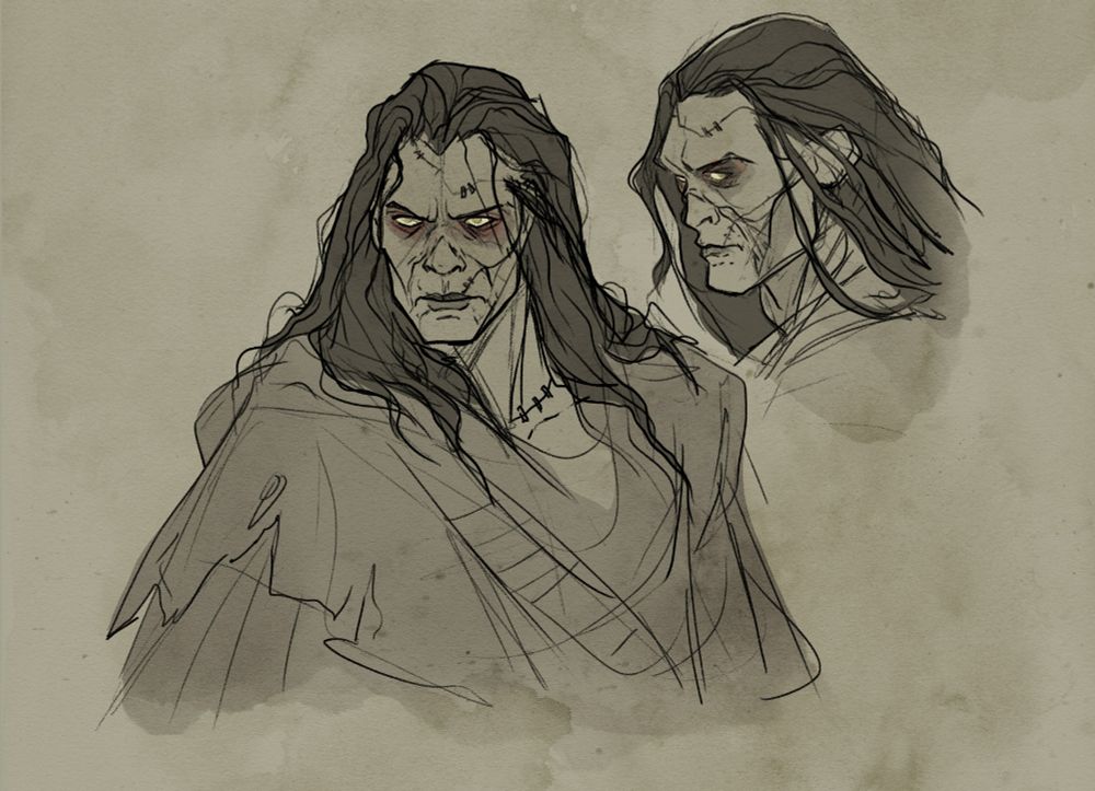 rough sketch of the Frankenstein creature