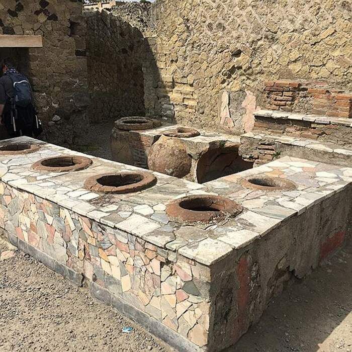Thermopolium (a public place where people could congregate to get drinks and warm meals) in Pompeii