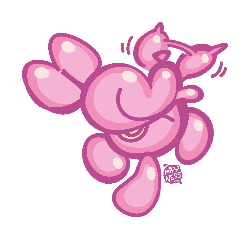 Loony wagging his balloon tail
