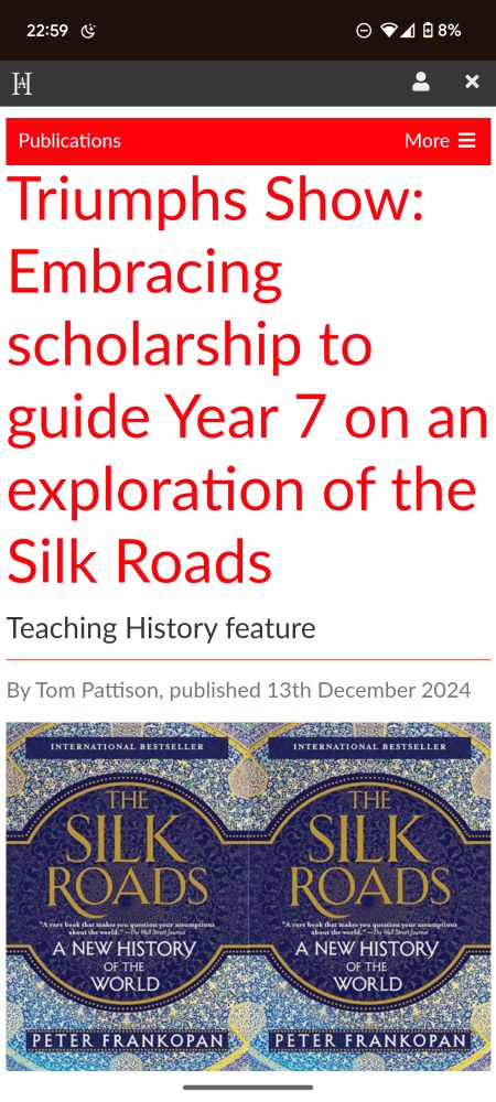 Teaching History Silk Roads article 