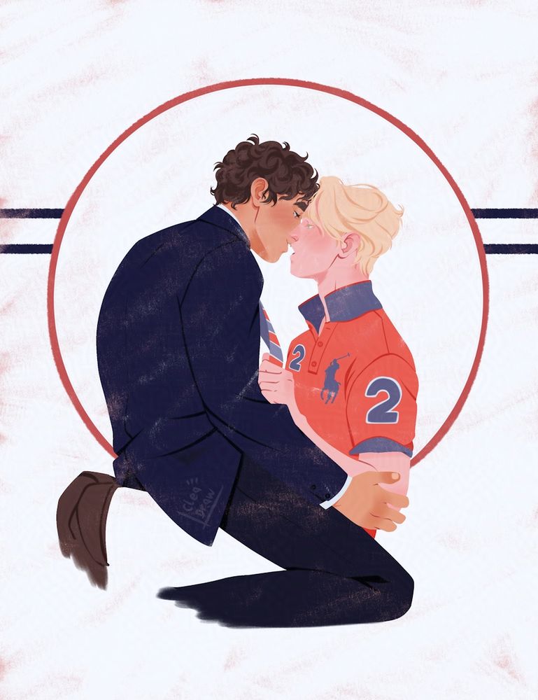 A latinx man in a suit is sitted on top of a blond man in polo gear. 