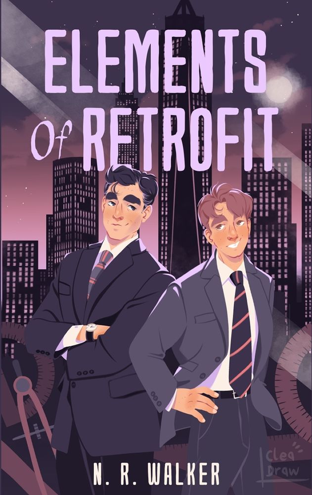 Two men are in front of a big window with New-York buildinds in the background
