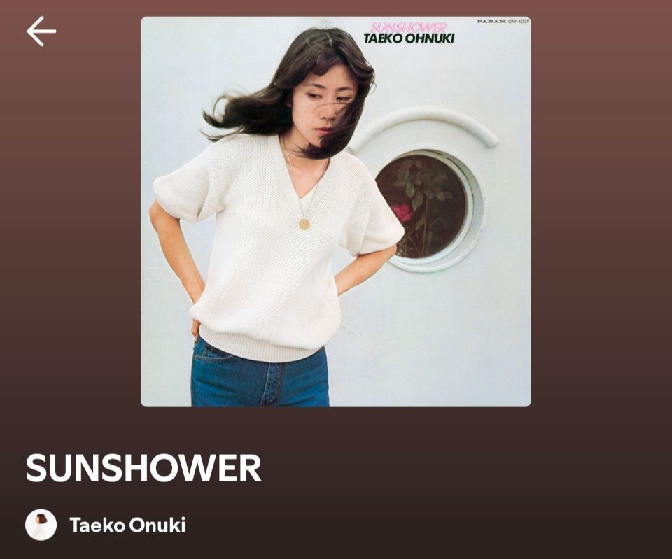 Album cover for Sunshower by Taeko Onuki
