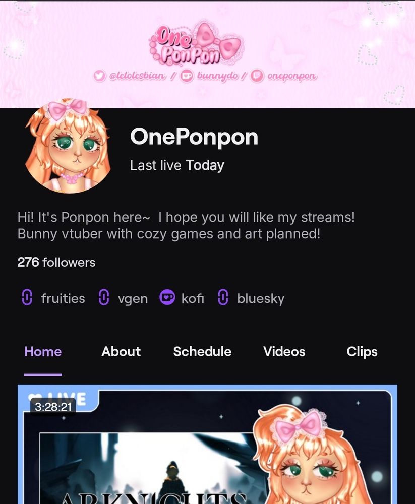 screenshot of ponpon twitch account 