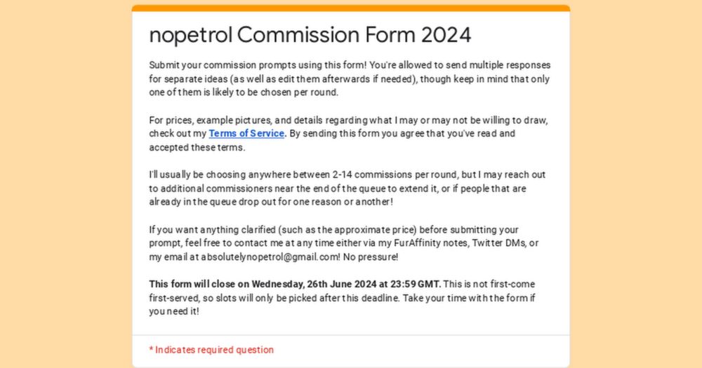 nopetrol Commission Form 2024