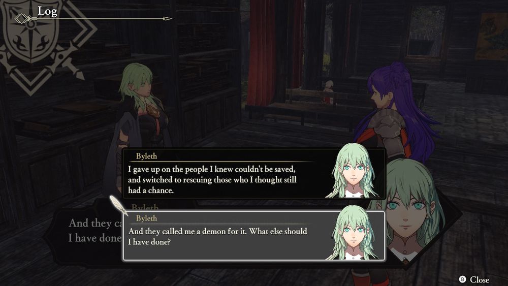 Screenshot from Fire Emblem Three Hopes.
Byleth: I gave up on the people I knew couldn't be saved, and switched to rescuing those who I thought still had a chance. And they called me demon for it. What else should I have done?