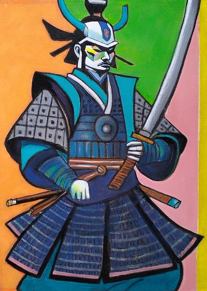 Modern art Samurai swordsman
