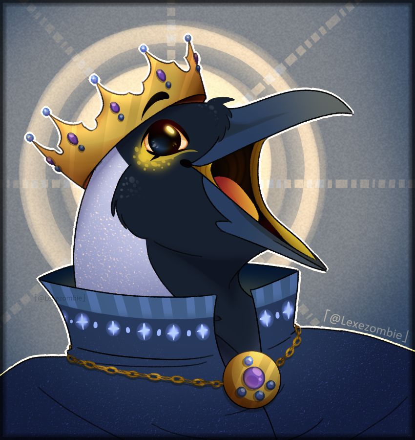 A simple shaded icon of an anthro furry House Crow