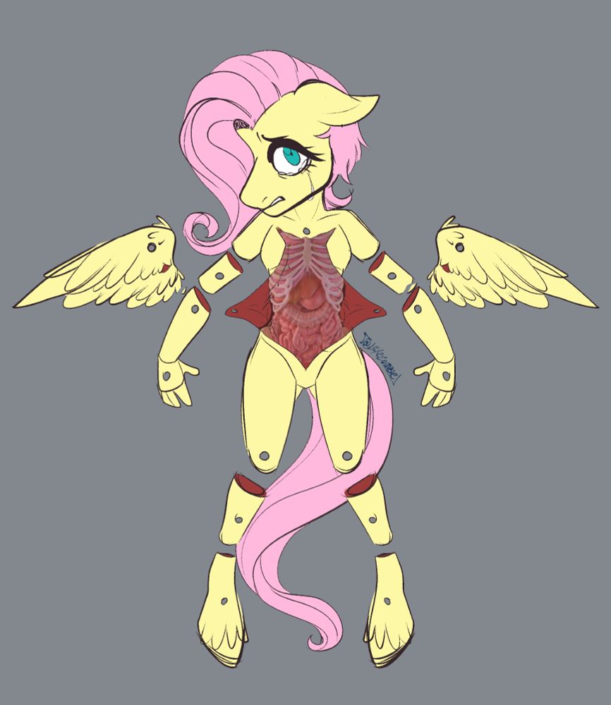 the same image as before but flat coloured and sketchy lines. the organs inside are a 3d model with low opacity over the red colour