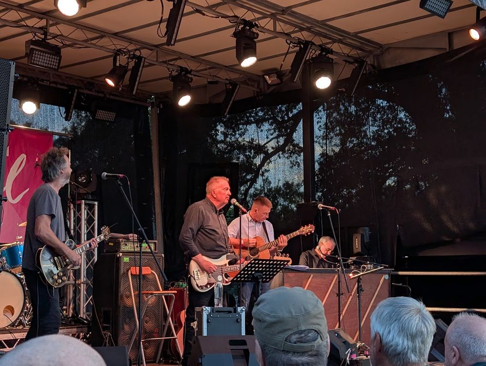 Tom Robinson band - on stage in Cantley Park in Wokingham