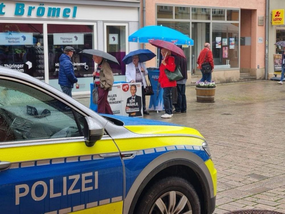 Mit „Buchenwald“ gedroht: Polizeieinsatz an Wahlkampfstand in Rudolstadt