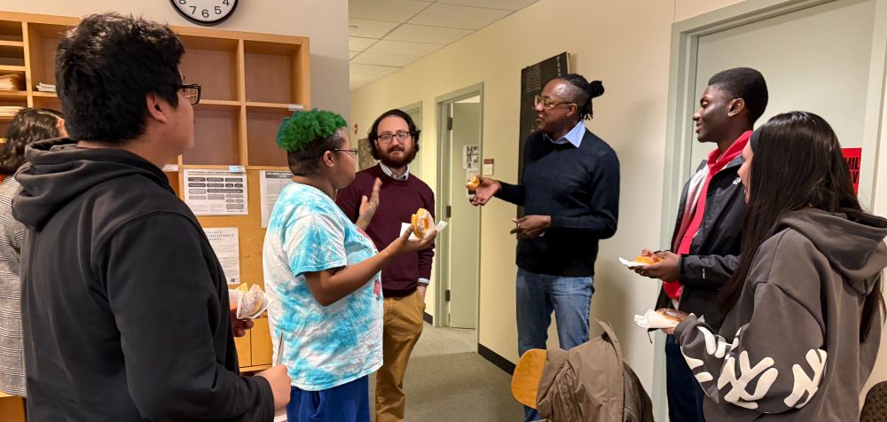 Dr. Brown meeting with Baruch history students