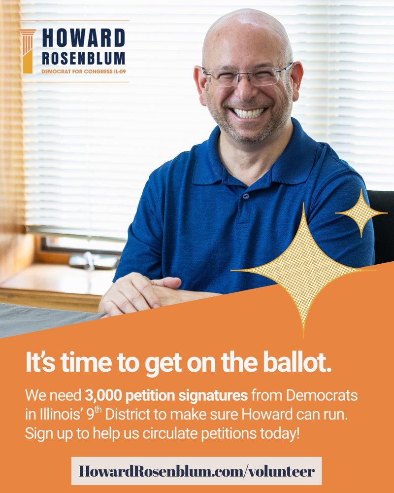 Flyer with a photo of Howard and the text: 