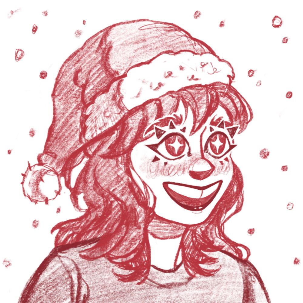 Новогодний рисунок скетч иллюстрации портрет традишка диджитл арт искусство рисую аватарка прокриэйт procreate illustration sketch drawing portrait art 