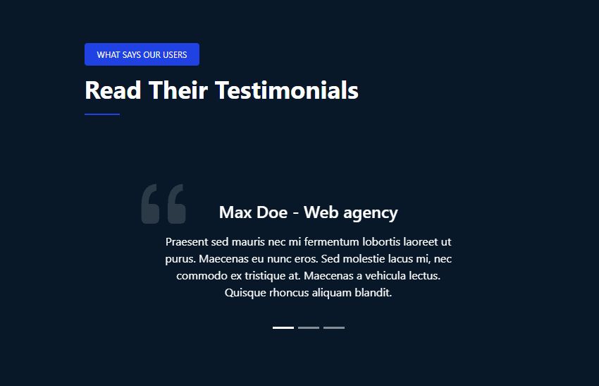 Demo of the Joomla override testimonials
