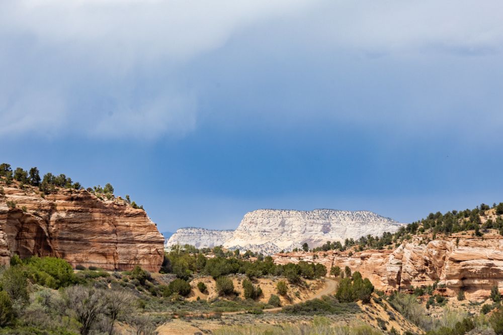 Photo highlighting the different appearance of various rock formations in southern Utah