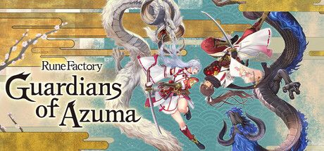 Rune Factory : Guardians of Azuma splash art, showing the two playable characters options. A white haired priestress or a long haired hunter.