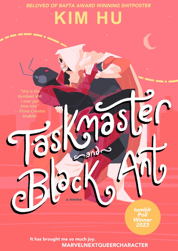 Fake romance novel cover featuring Taskmaster and Black Ant