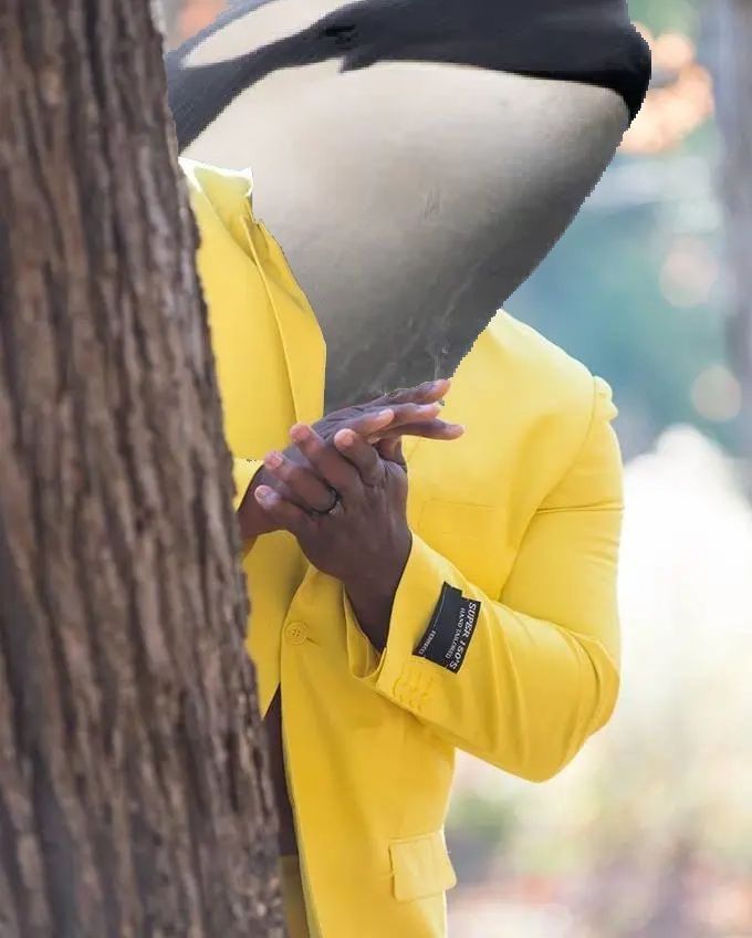 Orca head in the rubbing hands meme, #EatTheRich