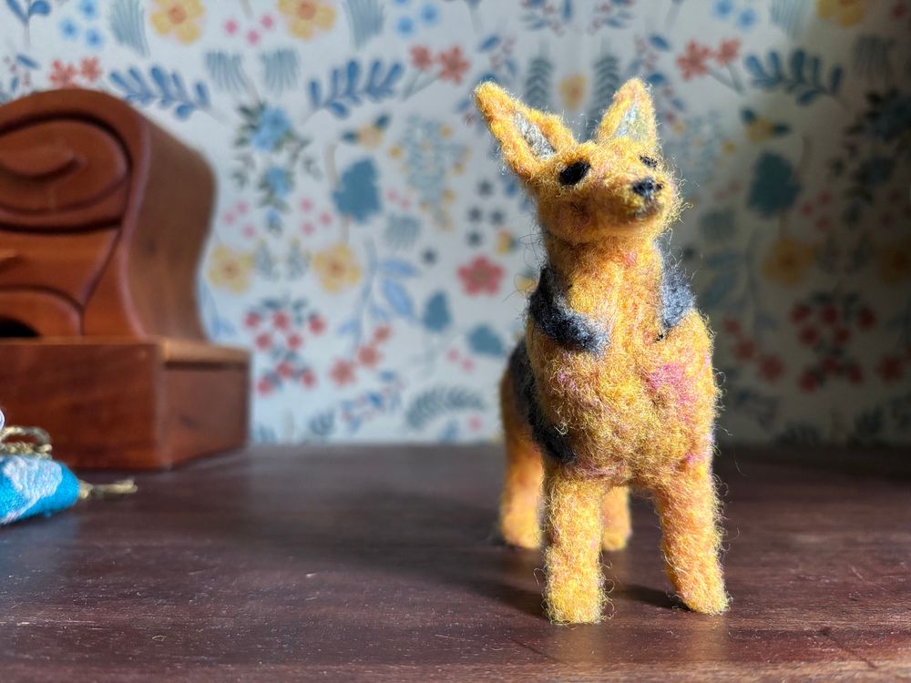 Needle felted dog