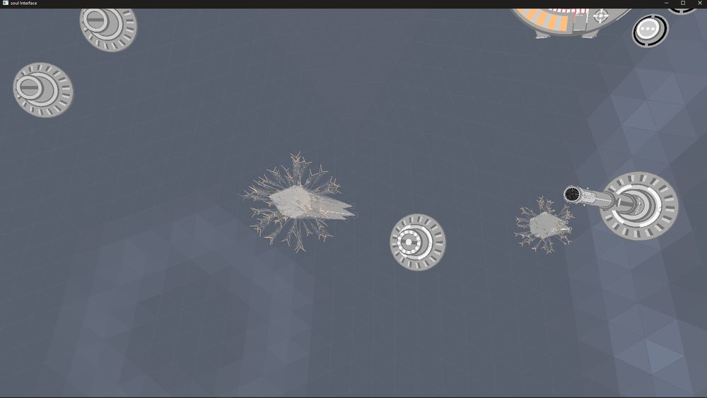 A leafy creature floating in the simulation chamber next to a bigger one of the same species.