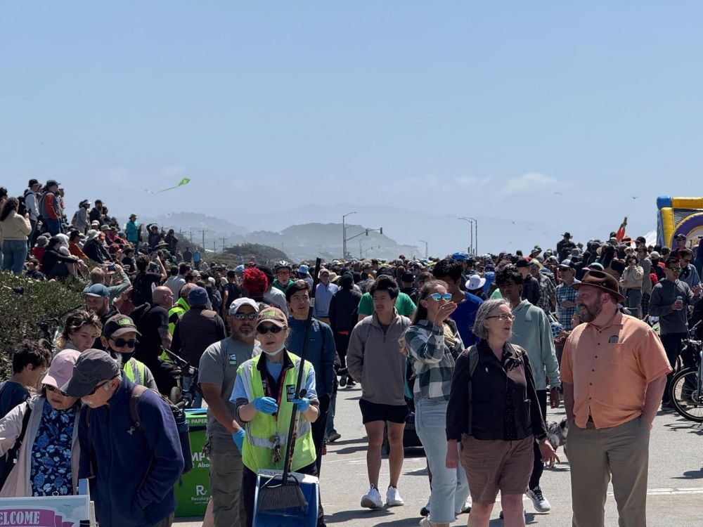 massive crowd of people at Sunset Dunes park