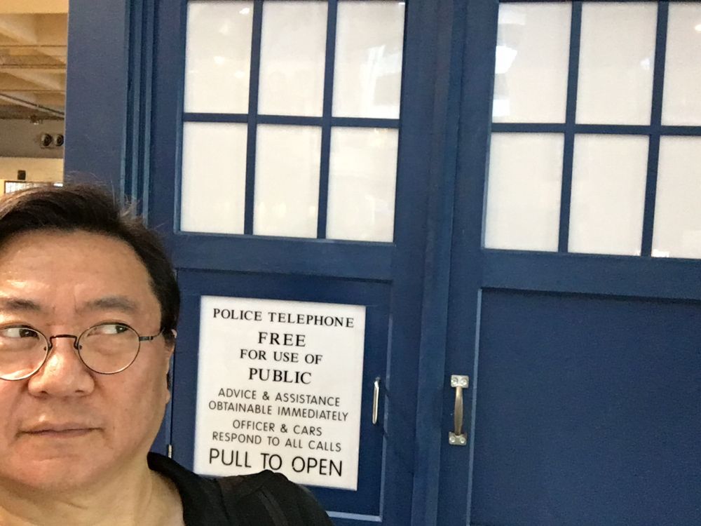 Selfie of me in front of a TARDIS. 