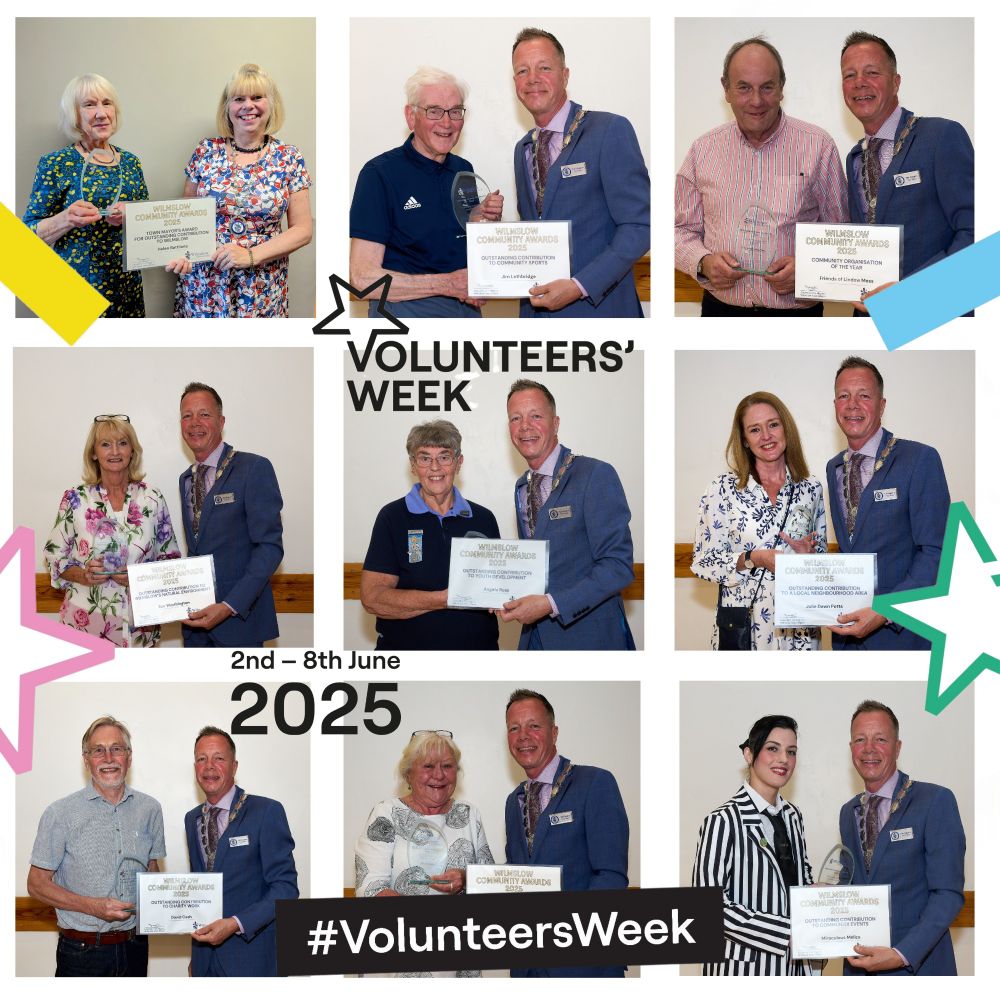 Volunteers receiving their community awards, volunteers week graphics