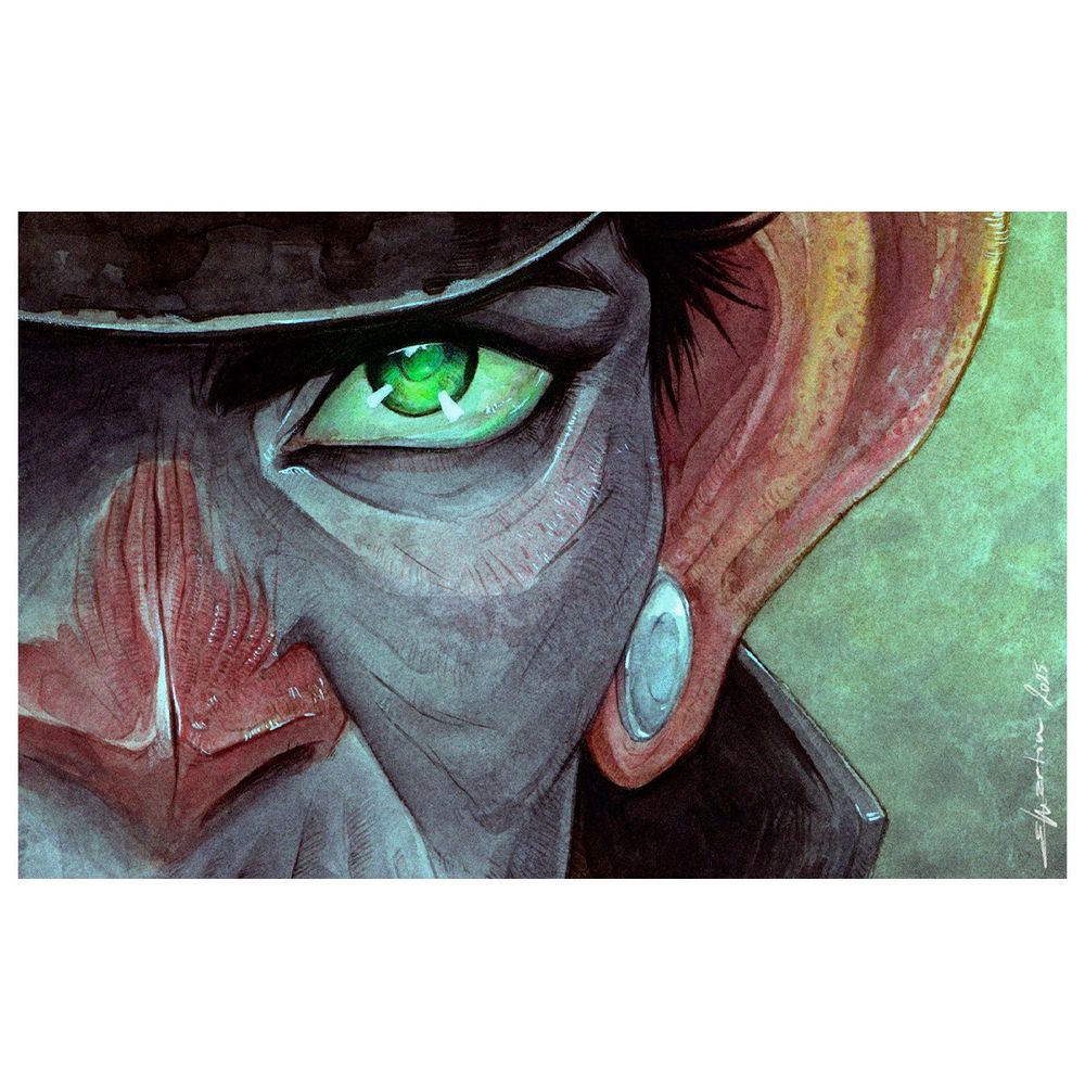 Scar watercolor, from the tv serie Arcane.