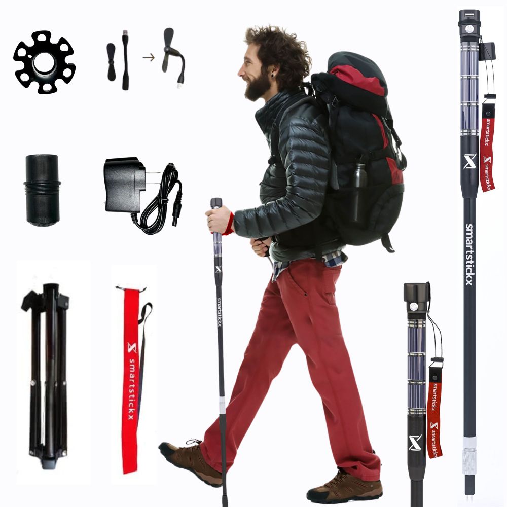 SmartStickX Premium Adjustable Trekking Pole: Aircraft Grade Aluminum Alloy