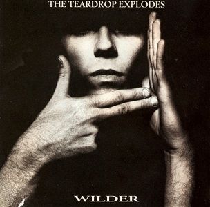 Album cover: The Teardrop Explodes, Wilder with b/w photo of guy pointing at his hand