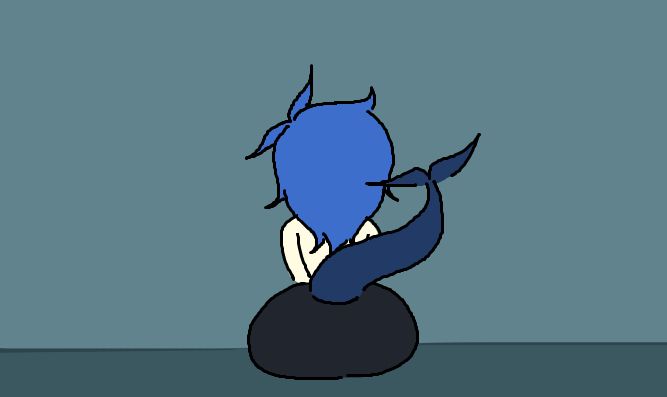 a fish with a sizeable butt sitting down on a nonspecific surface