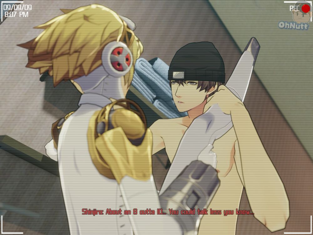 Shinji says "About an 8 outta 10... You could talk less you know..."