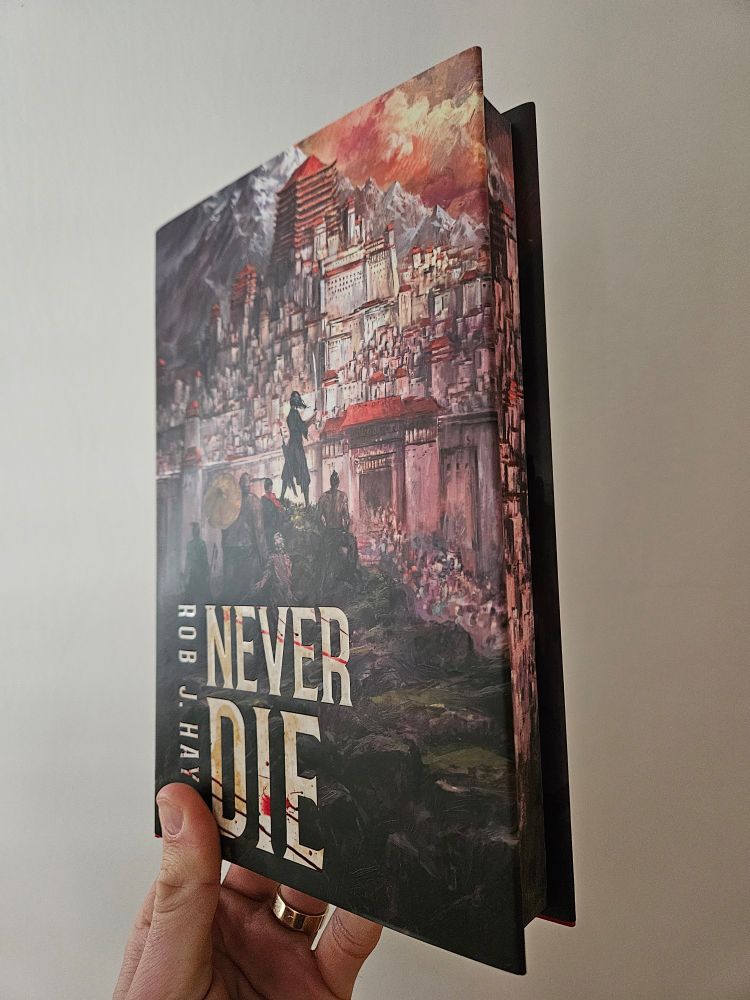 Page and Wick's edition of Never Die by Rob J Hayes