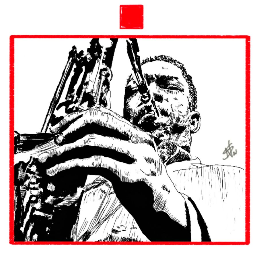 John Coltrane, Giant Steps, Jazz, Musico, Desenho preto e branco, PB