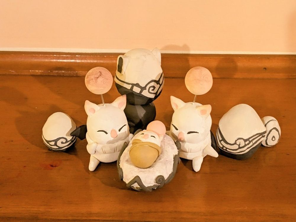 A Nativity scene where all the characters are Moogles from the Final Fantasy series